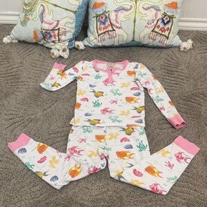 The Beaufort Bonnet Company Pink and White Kids Pajama Set